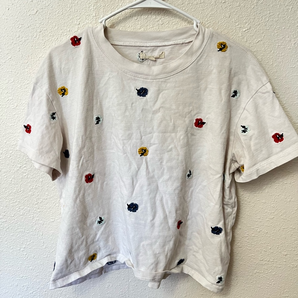 Madewell Boxy Crop Flower Tee